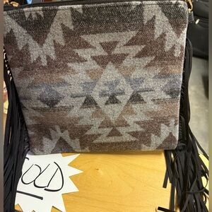 Tribal print crossbody or clutch bag